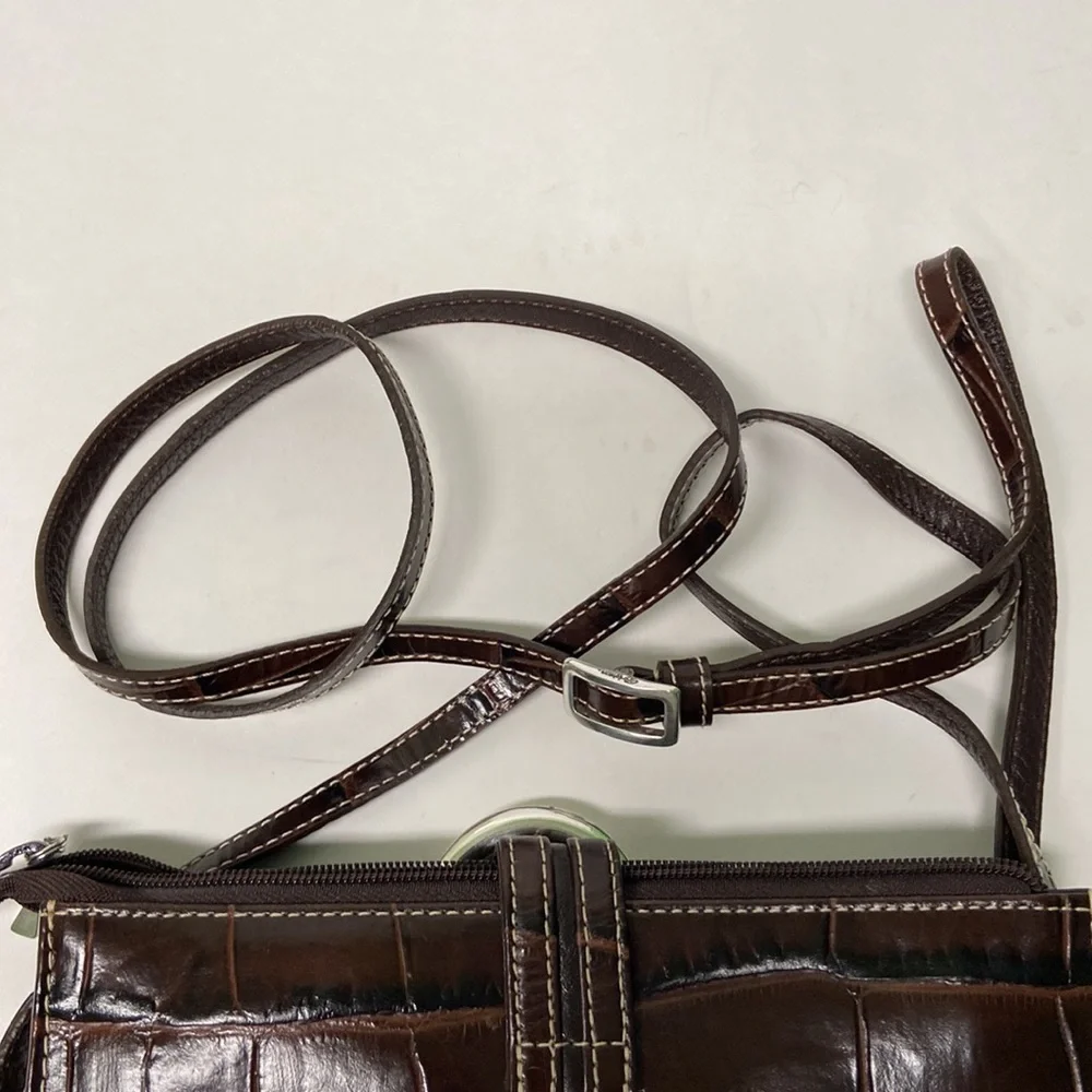 Brighton Embossed Crocodile Crossbody Purse